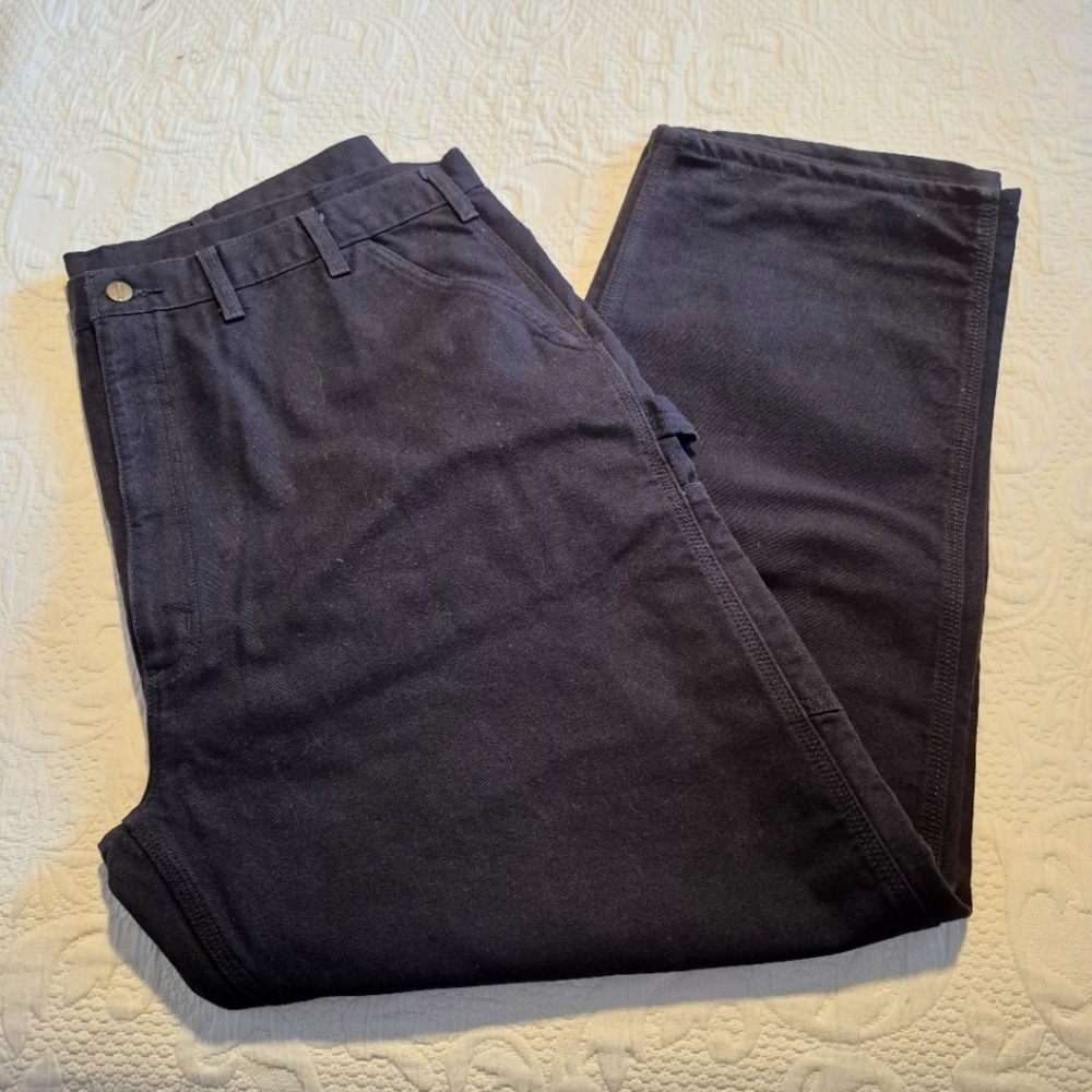 Carhartt men's size 46 x 32 black jeans flannel lined, no tags NWOT B111-BLK